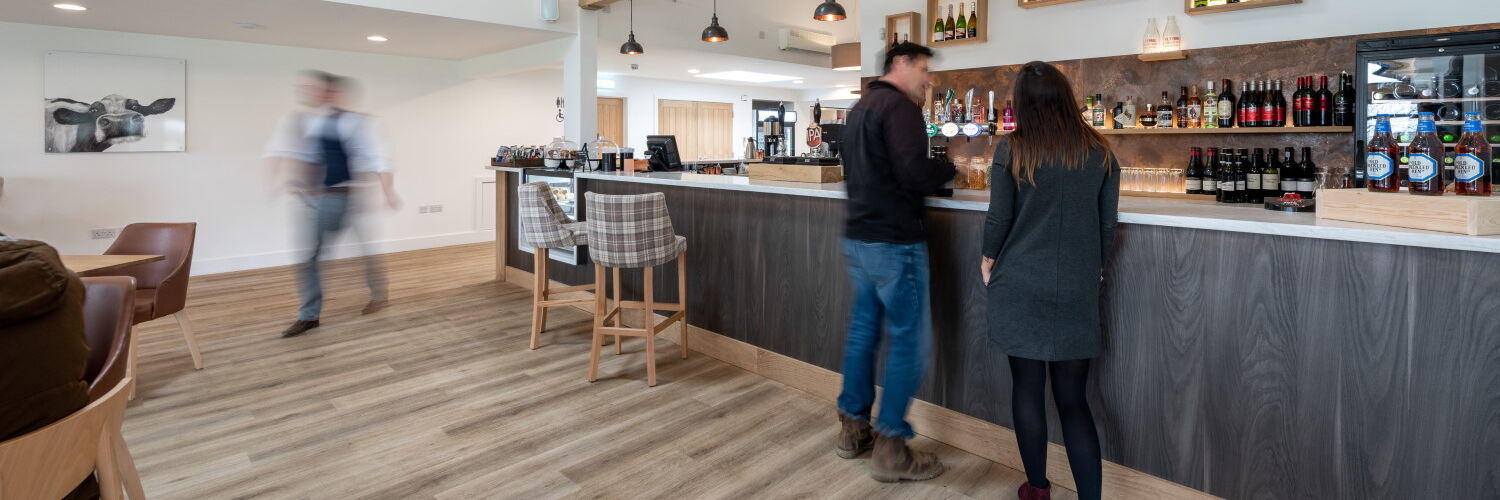 The modern bar facilities with a wide selection of gin